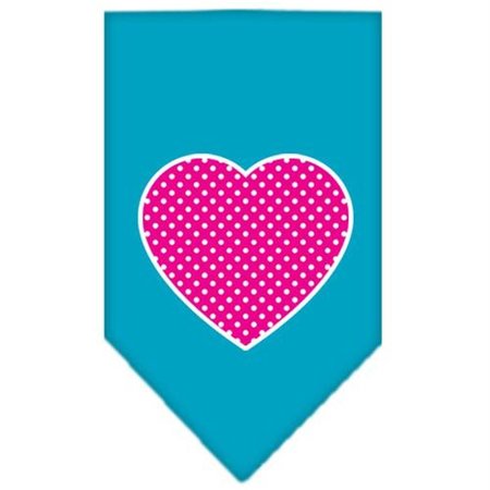 UNCONDITIONAL LOVE Pink Swiss Dot Heart Screen Print Bandana Turquoise Large UN757643
